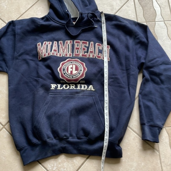 Exist Miami Beach Florida medium hoodie sweatshirt navy - Picture 6 of 7